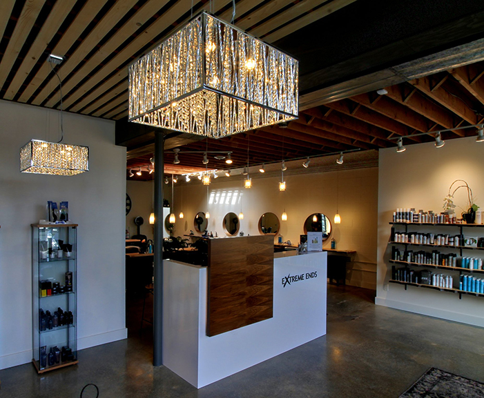 interior with chandelier